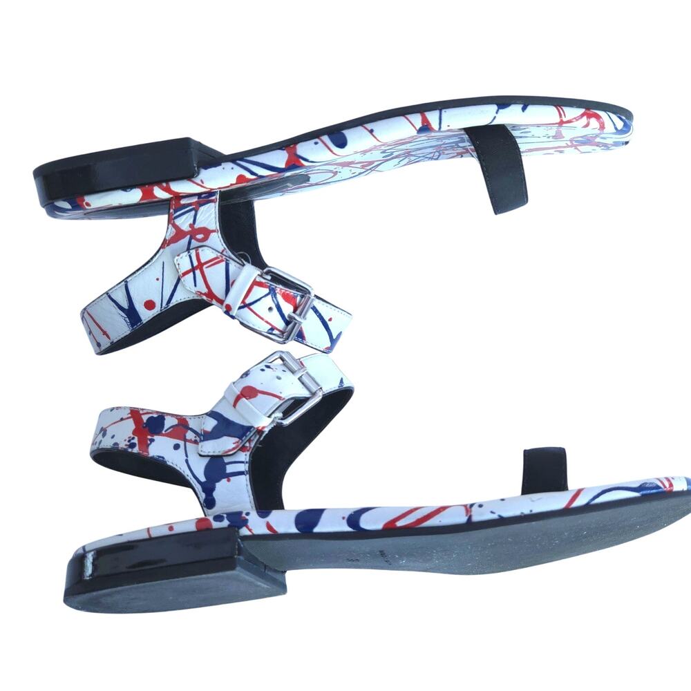 Marc Jacobs Elizabeth Multi-Color Paint Splatter Flat Sandal, Size 38 / US 8 - Picture 3 of 11